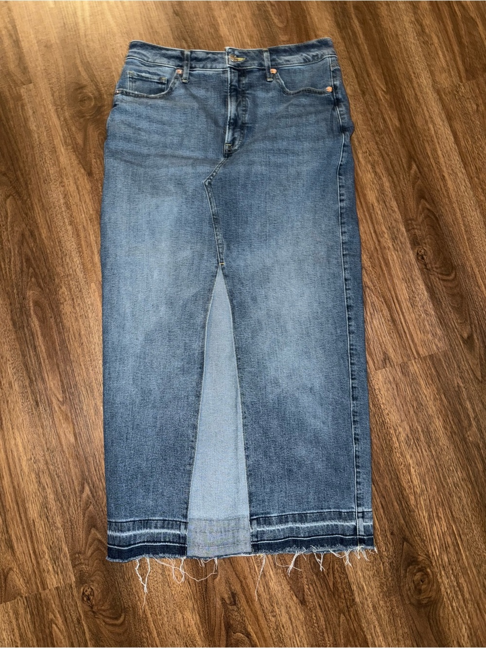 Express Denim High-Wasted Skirt with Front Slit Size 8 Western Rodeo 90s Y2K